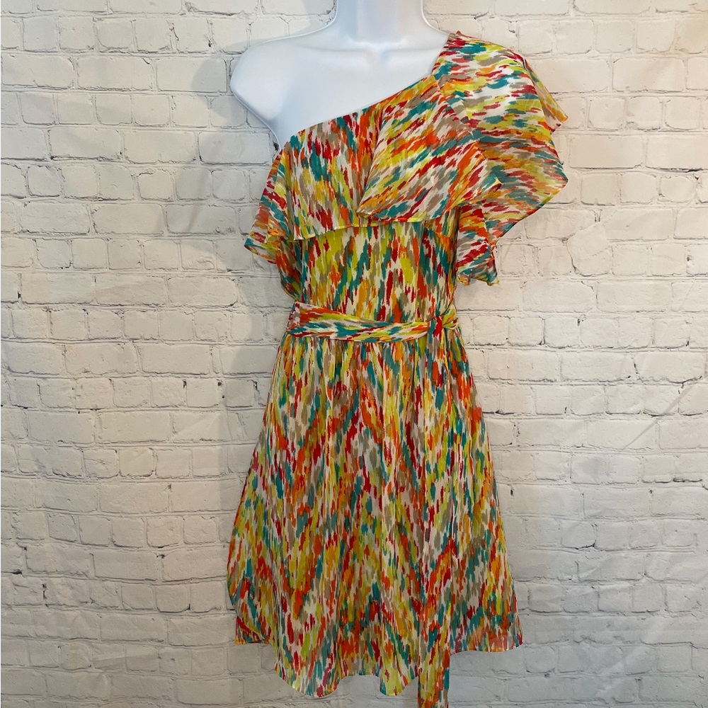 Colorful One-Shoulder Dress